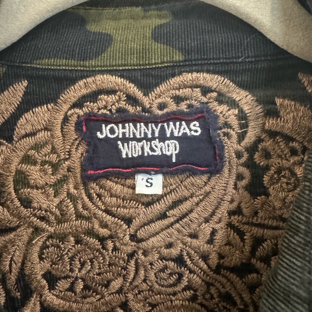 Johnny Was Chord Camo Lace Miloqui Camouflage Corduroy button down Jacket small - Picture 5 of 9